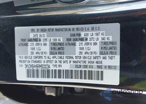 2024 Mazda Cx-30 2.5 S z USA, uszkodzony, nr VIN 3MVDMBAM8RM600034